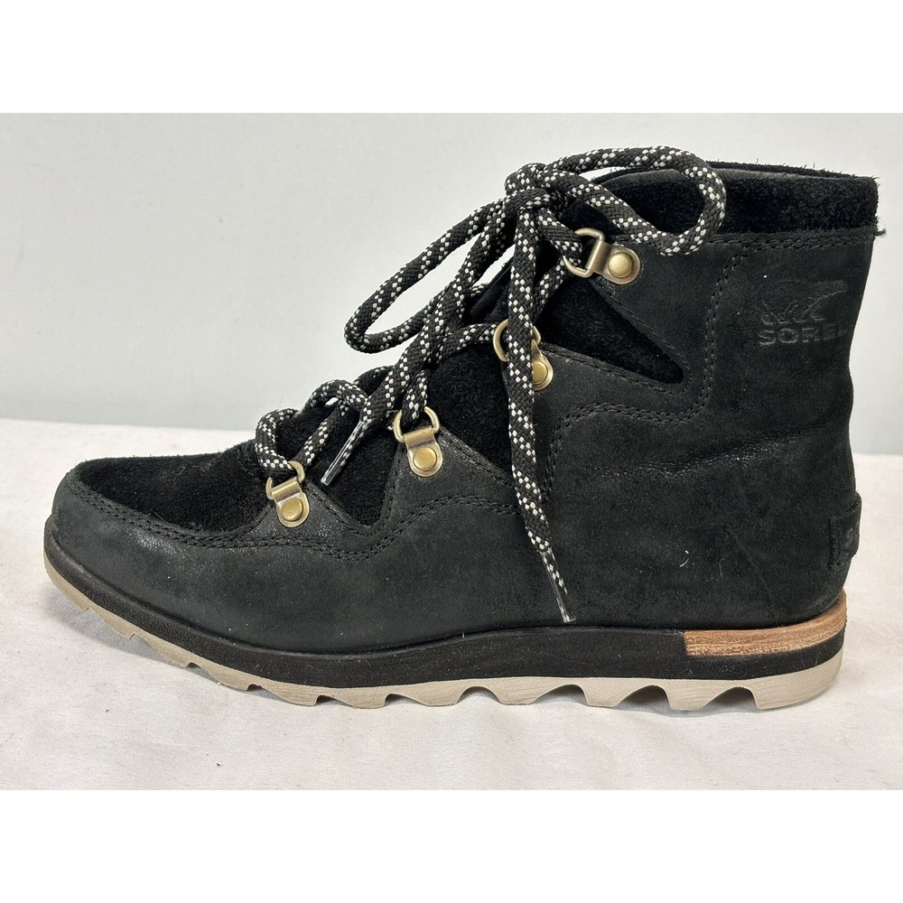 Women's Sorel Sneakchic Alpine Ankle Boots 6 Black Lace Up